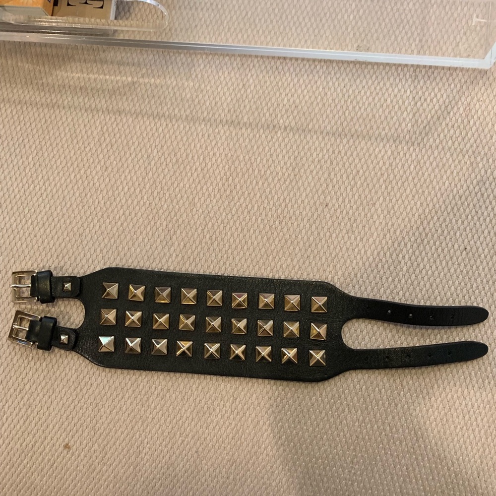 Valentino rockstud leather cuff bracelet